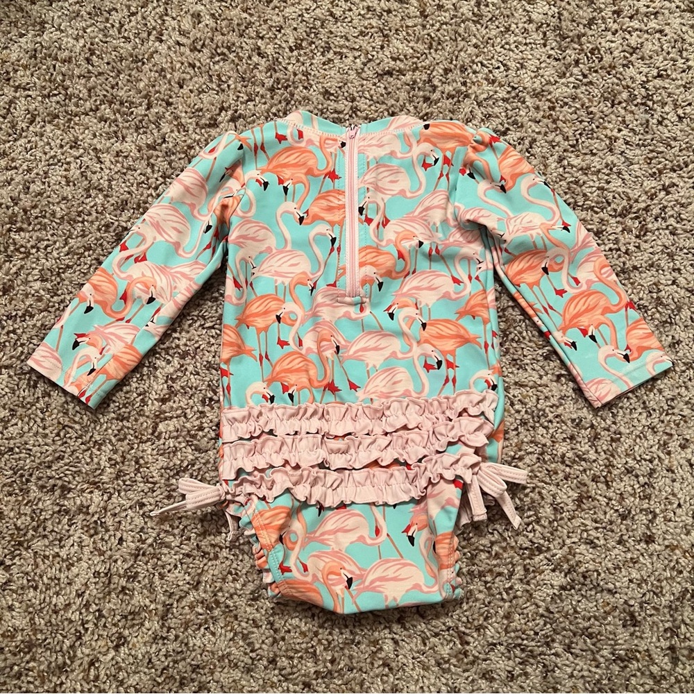 Ruffle Butts flamingo swimsuit - Picture 3 of 3